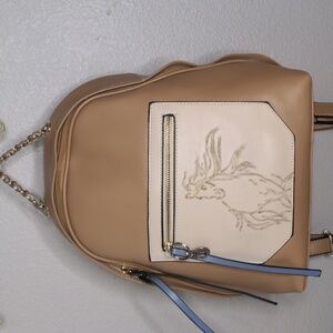 KC Jagger Tan and Cream Backpack with Horse Design
